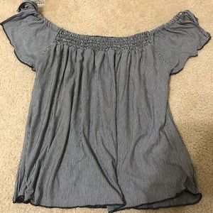 Striped off the shoulder top